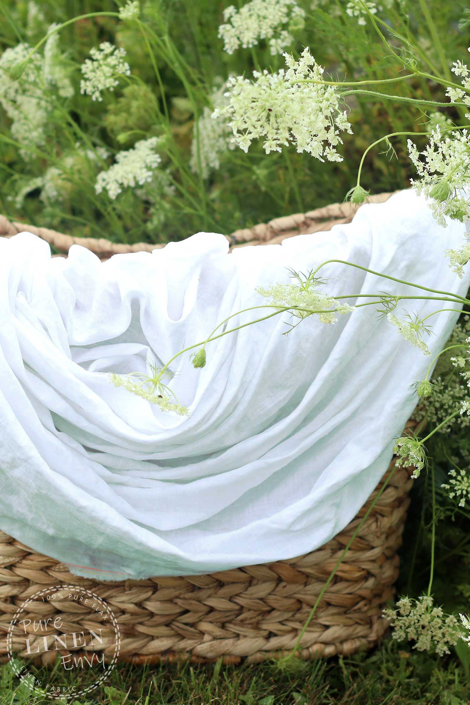 White - 100% Linen Fabric - Ontario, Canada